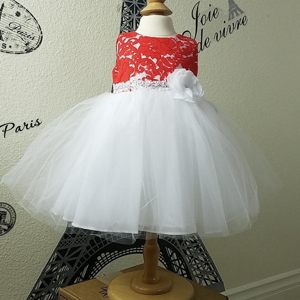 Sleeveless Lace Bodice Tulle Baby Formal Dress